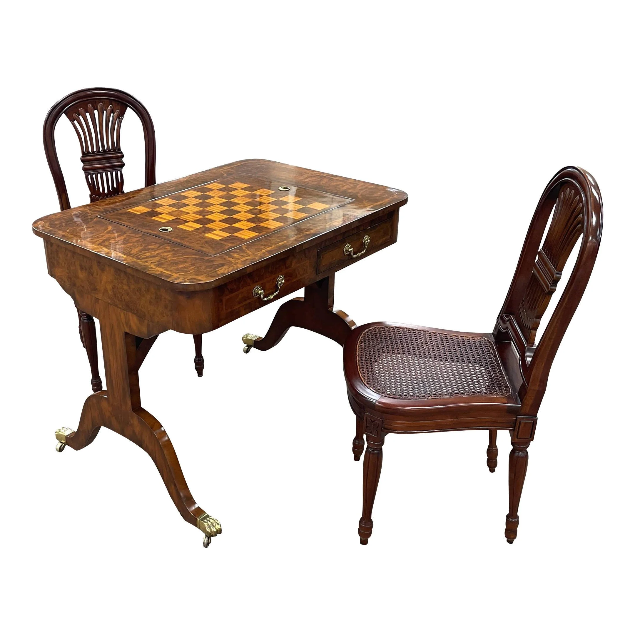 Encore Furniture Gallery-Maitland Smith Mahogany Game Table with 2